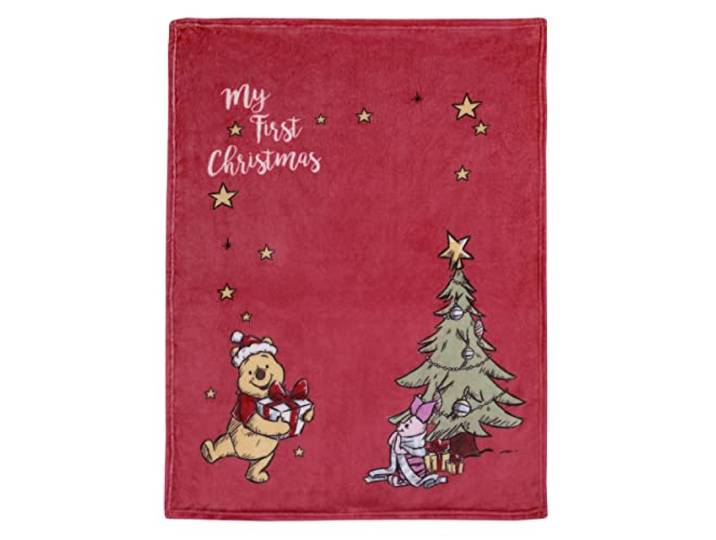 Disney Winnie Puuh und Ferkel rot und grün Urlaub Weihnachtsbaum Mein erstes Weihnachten Foto Op super weiche Babydecke