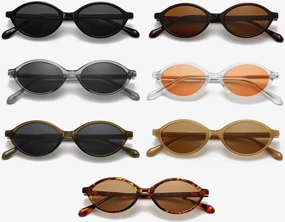 INF Kompatibel mit Retro Oval Kleine Rahmen Polarisierte Sonnenbrille für Damen und Herren, TR90 Material, UV-Schutz, Modisch Mehrfarbig