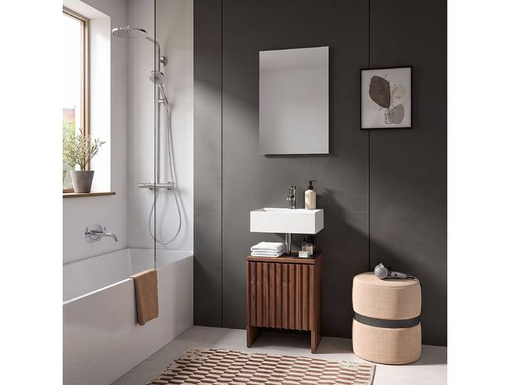 Meuble sous-vasque 38 cm 38 x 60 x 40cm Marron/Placage noyer véritable
