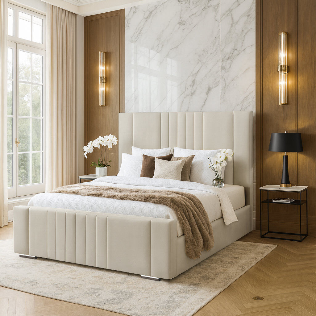 Latitude Run Agaro Upholstered Bed Coffee Kingsize (5')