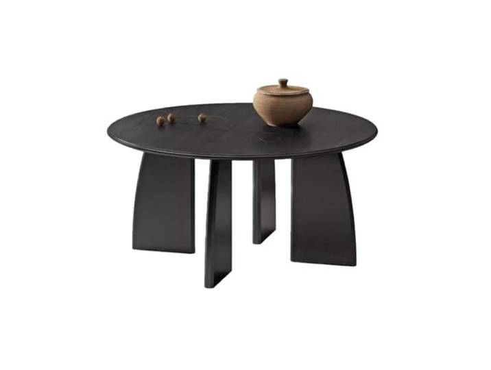 ksjdieunf Couchtisch Kleiner Couchtisch aus schwarzem Massivholz, chinesischer runder Zen-Teetisch, Wabi-Sabi-Stil, Teetisch Eiche, minimalistischer Tisch Tische for Wohnzimmer