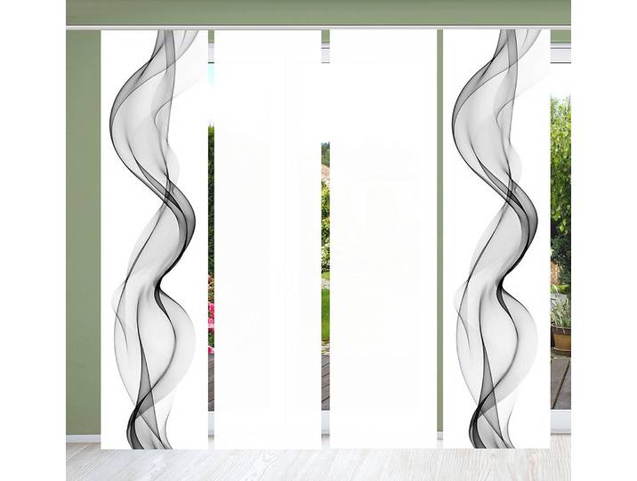 Schiebevorhang Edmonton 60 x 245 x 0cm Grau 4er Set