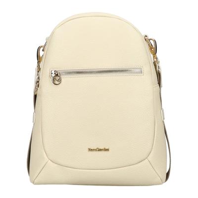 Cityrucksack NERO GIARDINI "Nero Giardini Taschen Lederimitat", Damen, beige (natur), Lederimitat, Rucksäcke Cityrucksack
