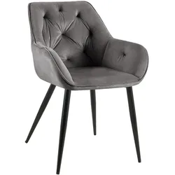 CLP Besucherstuhl Cassis Samt   Farbe: dunkelgrau, Material: Samt