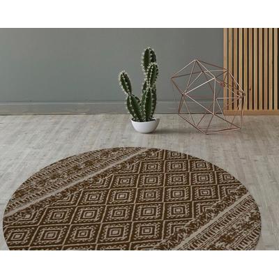 Teppich KAYOOM "Sunny 110", braun, B:120cm H:8mm L:120cm, Polyester, Teppiche, Teppich, Besonders pflegeleicht. Im Innen- und Außenbereich verwendbar.