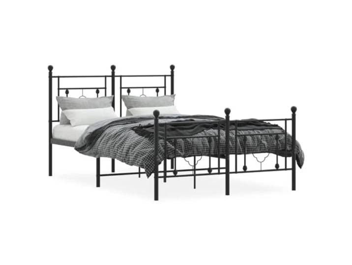 KTHLBRH Bettgestell aus Metall, schwarz, 120 x 190 cm Lattenrost inklusive Lattenrost, 26 cm Unterstand, pulverbeschichteter Stahl