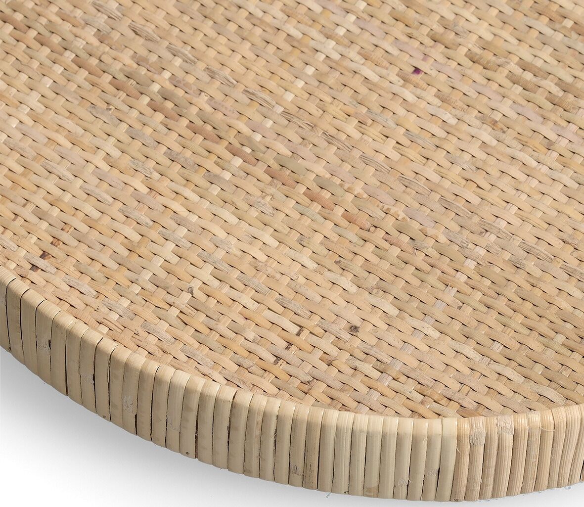 Tablett ZELLER PRESENT "Nature", beige (natur), H:5cm Ø:40cm, Rattan, Tabletts, Tablett natur Ø 40cm
