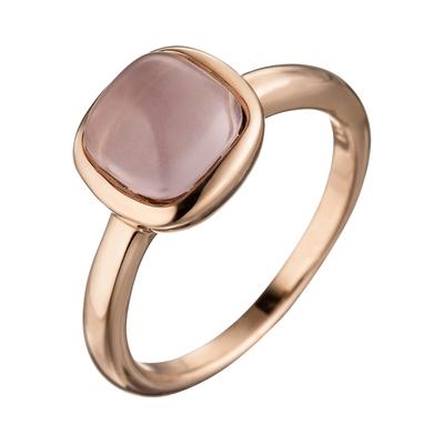 Fingerring JOBO Gr. 60, rosa (roségoldfarben), Fingerringe, Damen, 60, Silber 925 (Sterlingsilber), Fingerring, 925 Silber roségold vergoldet mit Glasstein