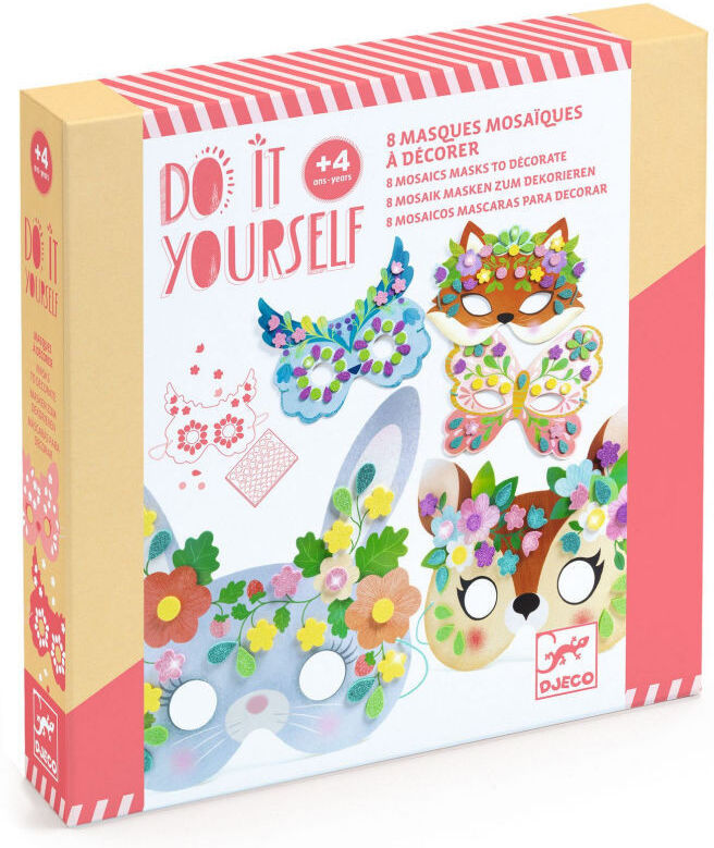 8 Masques Mosaiques à décorer : Animaux de la forêt DIY - Djeco