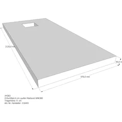 Duschwannenträger passend für Laufen Marbond 215 × 100 × 4,4 cm