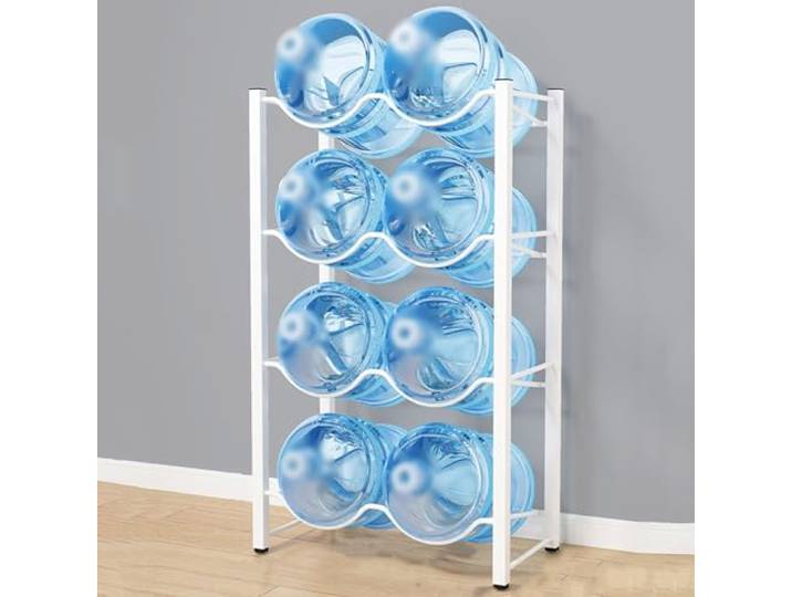 Aquarius 5-Gallonen-Wasserflaschenregal - Robuster Flaschenwasserhalter, Krüge Wasserspeicher Organizer Regal für Home Office, Küche, Pausenraum - Metall, Weiß