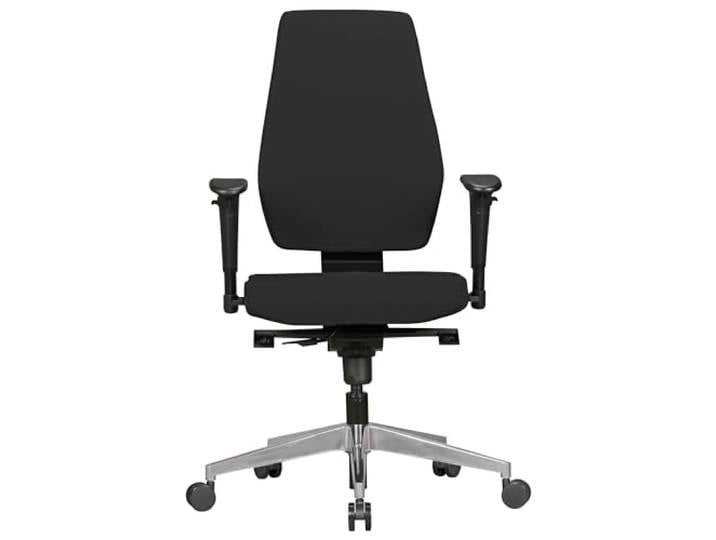 AMSTYLE Bürostuhl Darius Stoff Schwarz mit Armlehnen Schreibtischstuhl mit Synchronmechanik, Drehstuhl ergonomisch geformt, Drehsessel zeitlos für Büro und Homeoffice