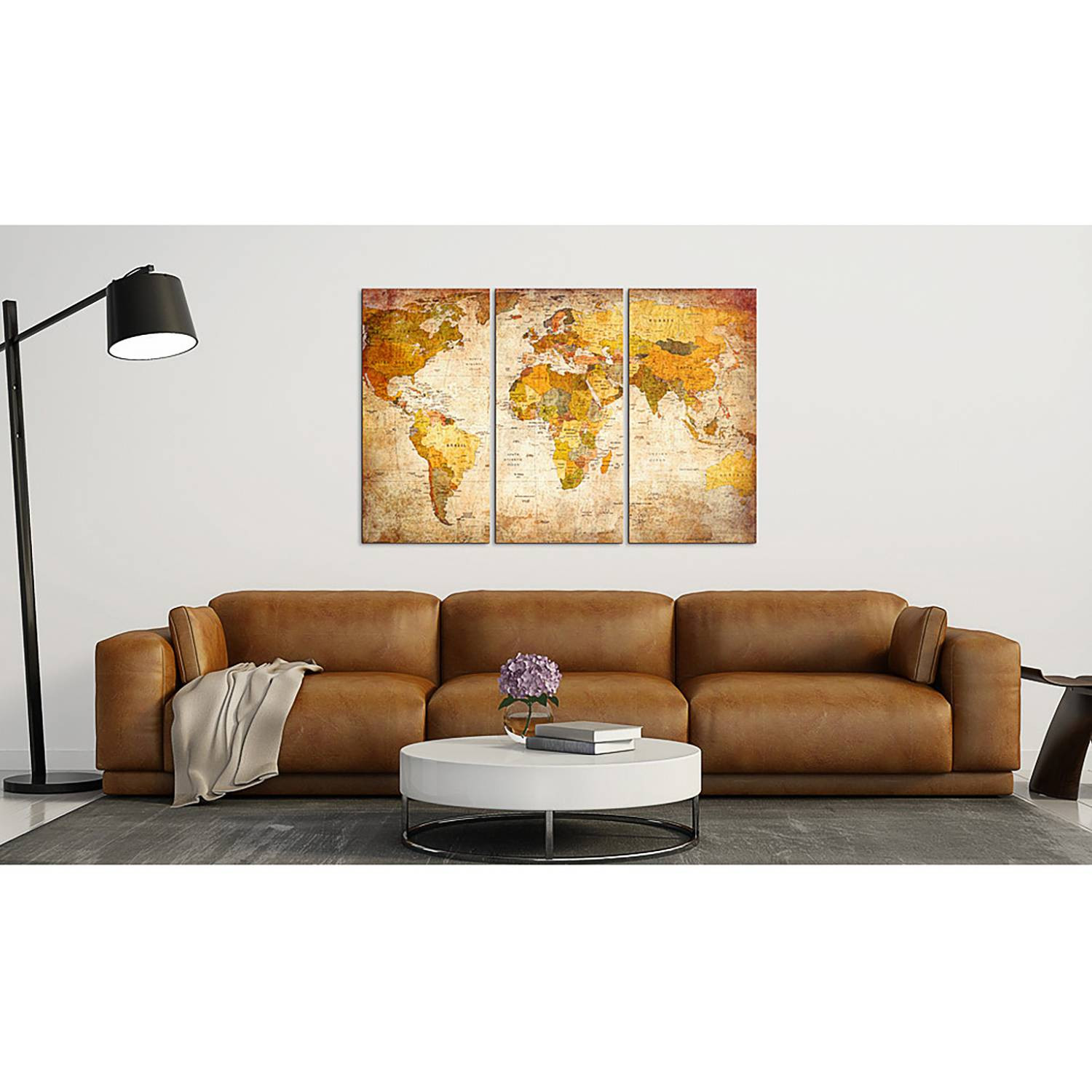 home24 Antique Travel Wandafbeelding op canvas, Multicolour, 90 x 60 cm
