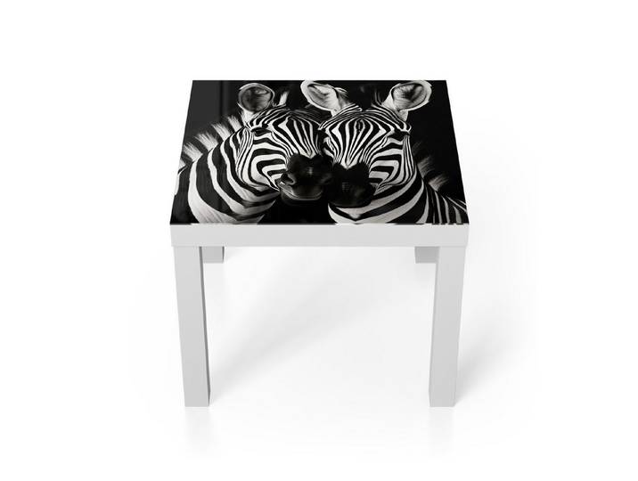 DEQORI Couchtisch 'Zebra-Sinfonie', Glas Beistelltisch Glastisch modern