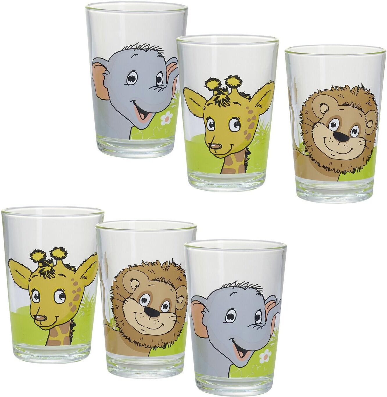 Kinderbecher RITZENHOFF & BREKER "Afrika 6 Stück", Kinder, bunt, Glas, Trinkgefässe Kinderbecher bunt Einheitsgröße
