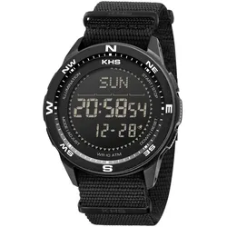 KHS RECD.NB Herren-Digitaluhr Recon DC Neocarb® Natoband Schwarz