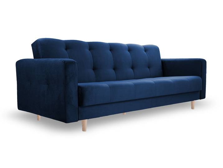 Sofa LIZBONA Blau (Kronos 09) Buchenholz (hell)