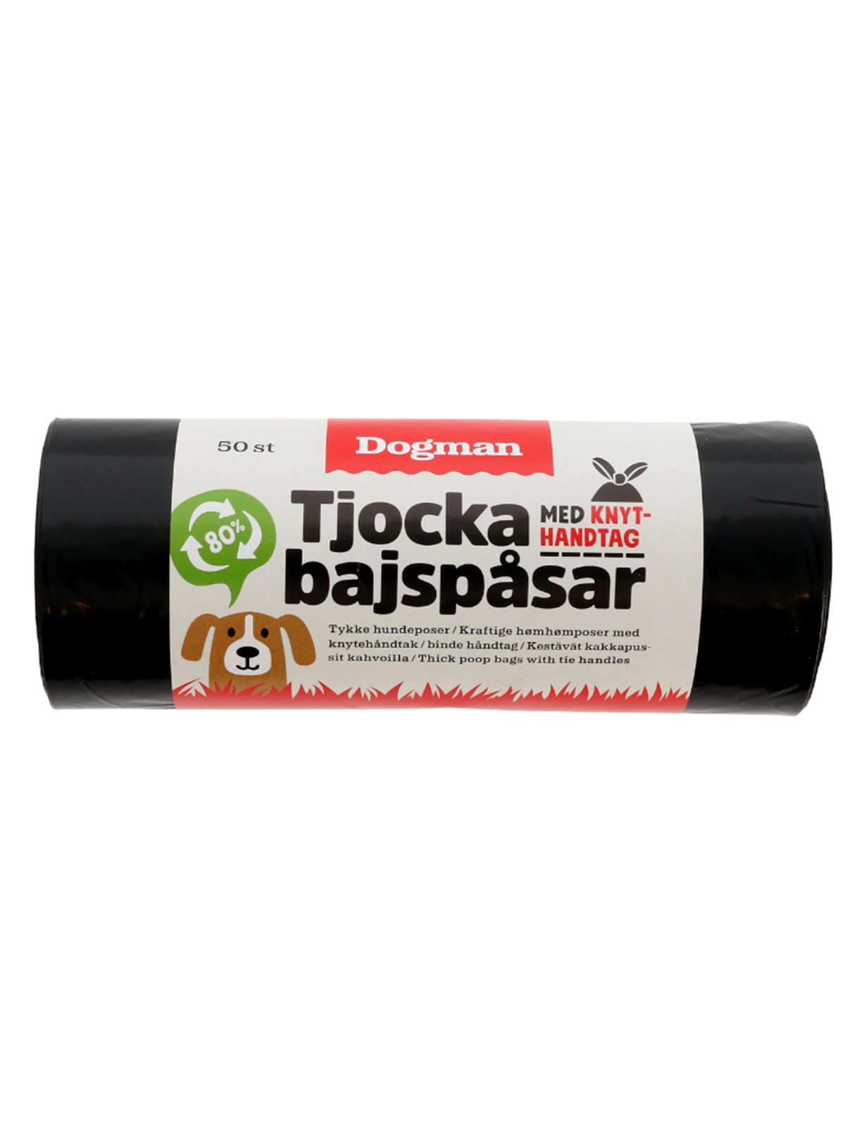 Dogman Dicke Kotbeutel mit Bindehenkeln Schwarz (50er-Pack)