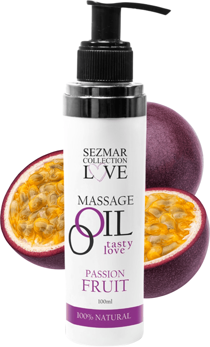 SEZMAR Huile de massage comestible parfum Fruit de la passion - 100 ml