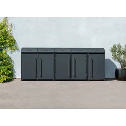 Westmann Mülltonnenbox Moderna 5   5x 240 L Anthrazit 83x350x135cm