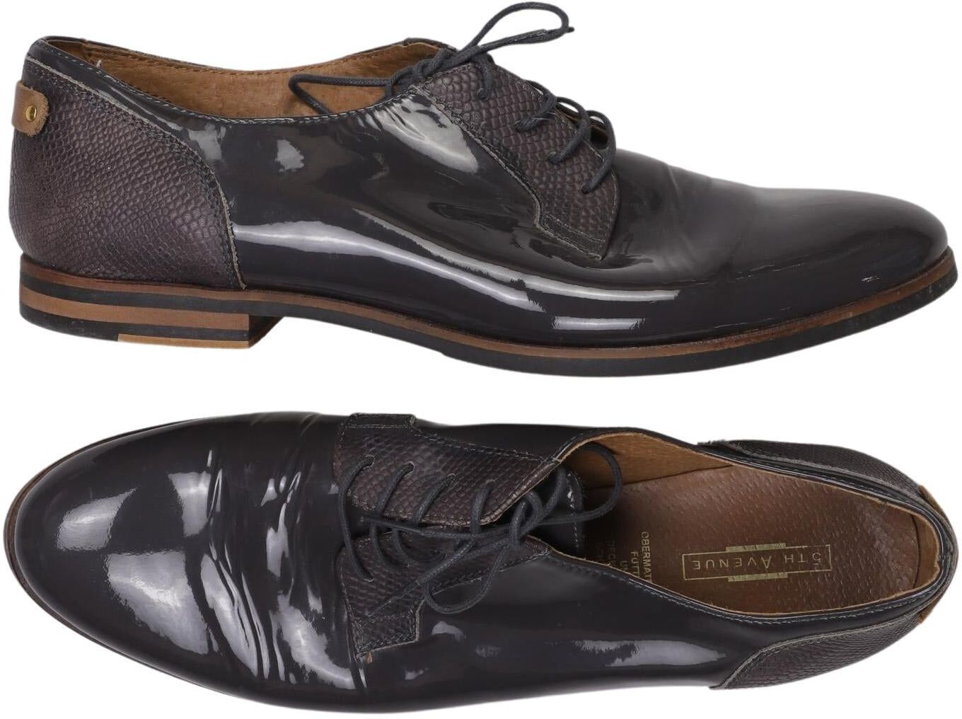 5th Avenue Damen Halbschuh, Grau, Gr. EU 41, Leder - Second Hand