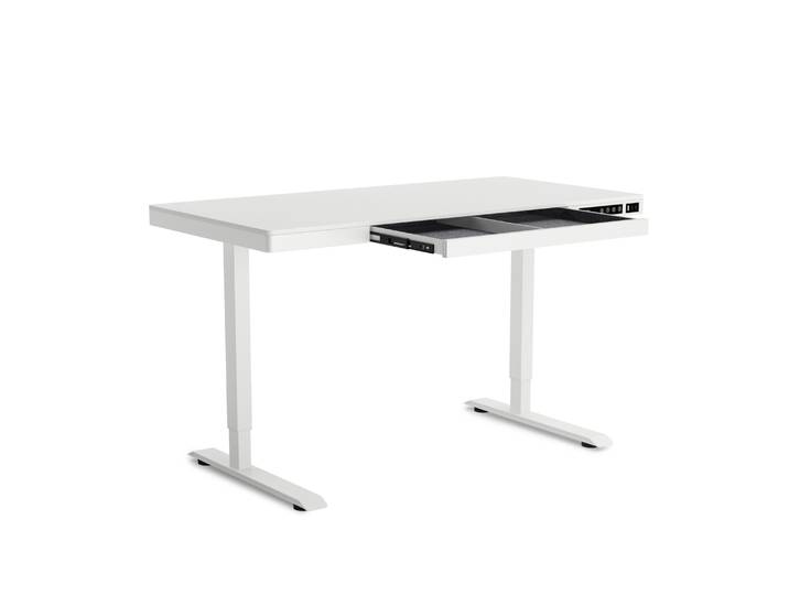 Stehpult elektrisch mit Schublade weiss 120 x 60 cm
