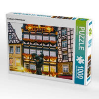 CALVENDO Puzzle Fachwerk-Giebelhäuser | 1000 Teile Lege-Größe 64x48cm Foto-Puzzle für glückliche Stunden