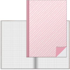 RNK Notizbuch Rosé, 46803, Karton Hardcover, rosa, 96 Blatt / 192 Seiten 70 g/m², kariert, A5