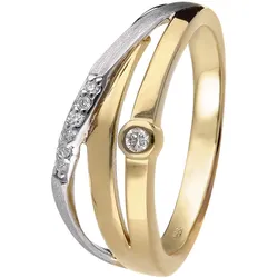 trendor 15577 Damen-Diamantring Gold 333/8K Bicolor, 56/17,8