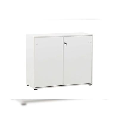 Möbelpartner Aktenschrank Pigeon Large | HxBxT 83,6x100x41cm | 2 Fächern & 2 abschließbare Schiebetüren | Weiß | Büroschrank von PROREGAL