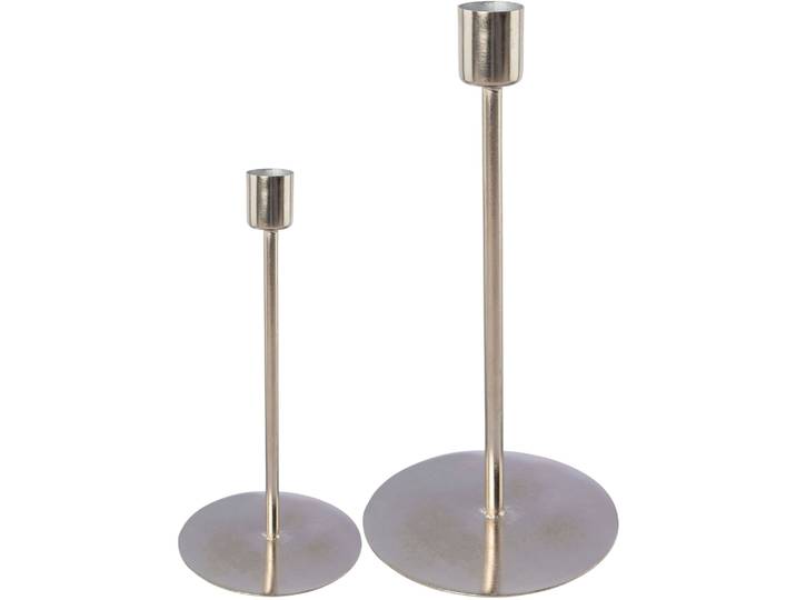 Kerzenhalter GOODPRODUCT Stabkerzenhalter Freya , silber (silberfarben), H:30cm Ø:13cm, Metall, Kerzenhalter, Kerzenhalter, aus Metall, im minimalistischen Stil