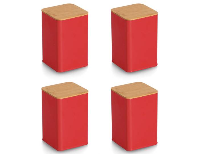 Boîtes de conservation Kutan lot 4 10 x 14 x 10cm Rouge/Rouge