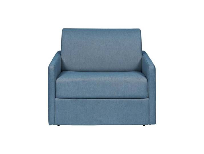 Fauteuil convertible express en tissu texturé bleu - Matelas 14 cm CALIFE