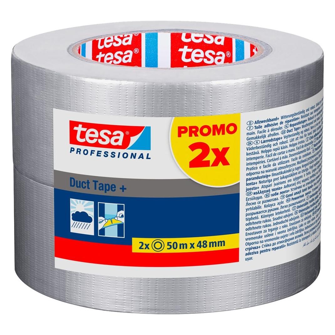 tesa Professional duct tape, 2 units, 48 mm x 50 m (48 mm) (04619-00002-147993.5048)
