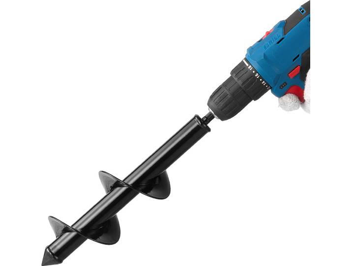 Tarière VEVOR pour perceuse\, Ø 80x290 mm Tarière pour piquets\, pour foret hexagonal 3/8\ \, foret pour piquets\, foret de passage\, embouts de perçage pour creuser des trous de piquets de jardin & clôtures