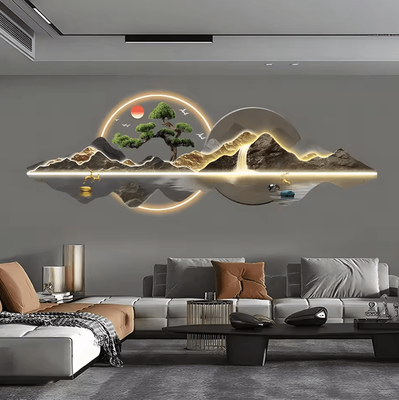 Inspire Curations Rizhao Jinshan Acrylic LED Wall Art d 120cmx40cm