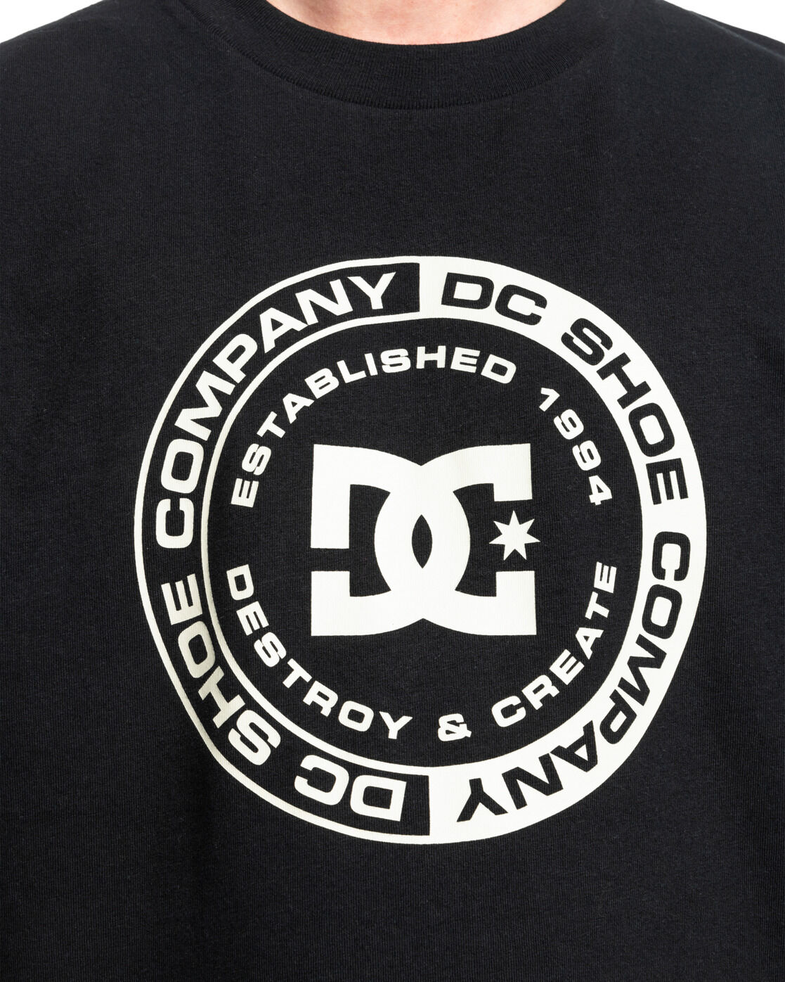 T-Shirt DC SHOES "DC Corpo", Herren, Gr. L, schwarz, Obermaterial: 75% Baumwolle, 25% Baumwolle., Shirts T-Shirt schwarz L
