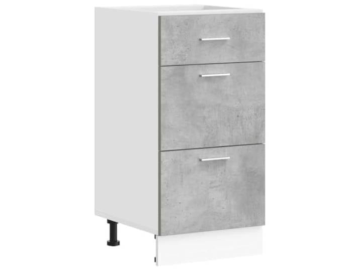 HKTMGDNG Lyon Küchenunterschrank Betongrau 40x46x81,5 cm Holzwerkstoff Kompakter Küchenschrank mit verstellbaren Füßen und robuster Oberplatte für Schüsseln und Töpfe.