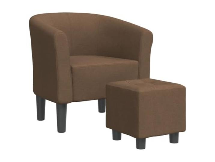 Sessel Cabriolet mit Fußstütze braun aus 100% Polyester Rahmen aus Kiefernholz, Schaumstoffpolsterung, maximale Belastung 110 kg, Montage erforderlich