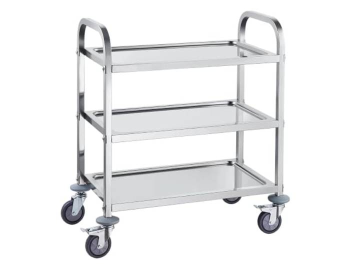 XPJYUA Service Servierwagen Edelstahlwagen 3 Ebenen Labor-Utility Medical mit feststellbaren Universalrädern for Klinik-Küchensalon