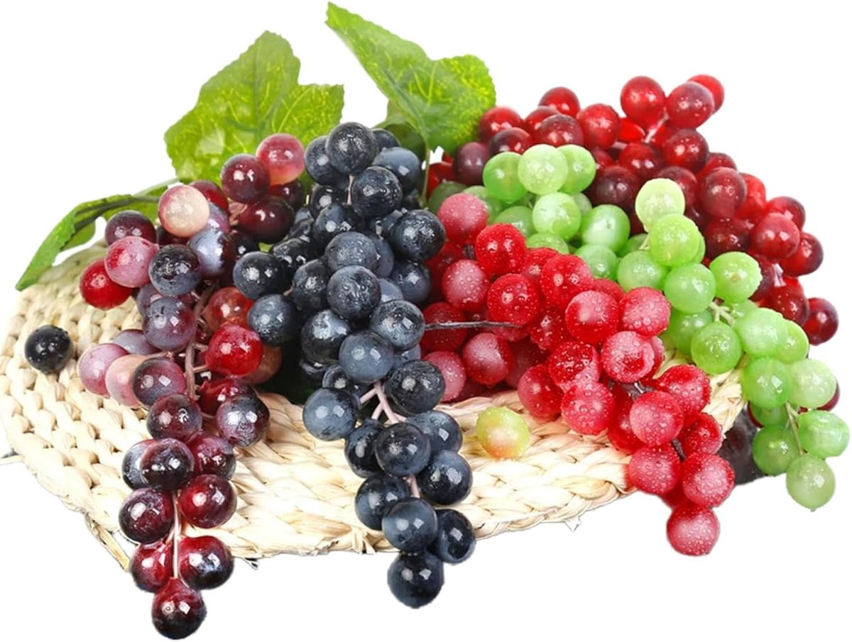 Set van 5 kunstmatige druiven voor decoratie en fruitpresentatie