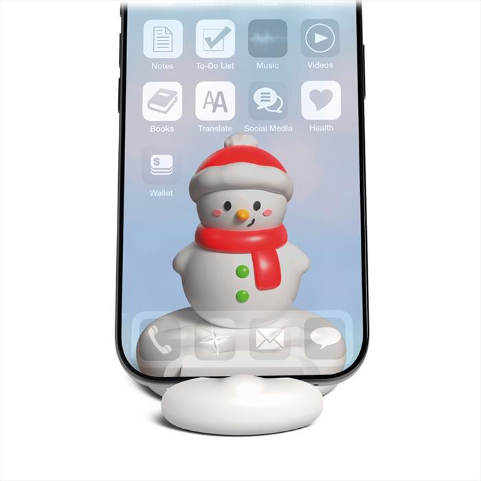 MUSIC HERO Supporto Smartphone Xmas, Snowman-bianco