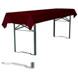 TexDeko Tischdecke für Bierzeltgarnitur 100x250cm, waschbar Bordeaux