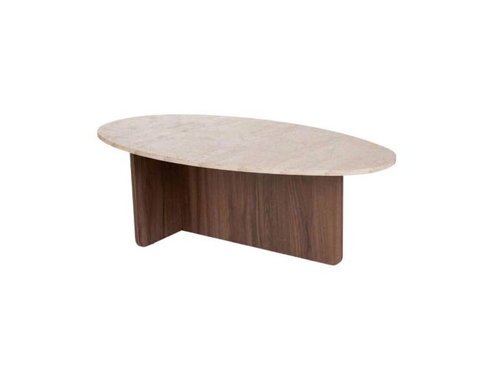 Calicosy Couchtisch mit ovaler Platte L120 cm 65/120/40 cm, Braun, 65x40x120 cm, Wohnzimmer, Wohnzimmertische, Couchtische