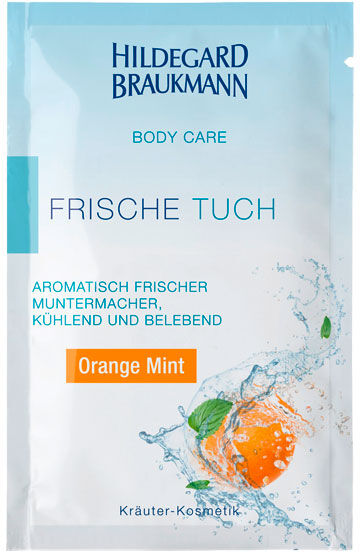 10 Stück Hildegard Braukmann BODY CARE Frische Tuch Orange Mint