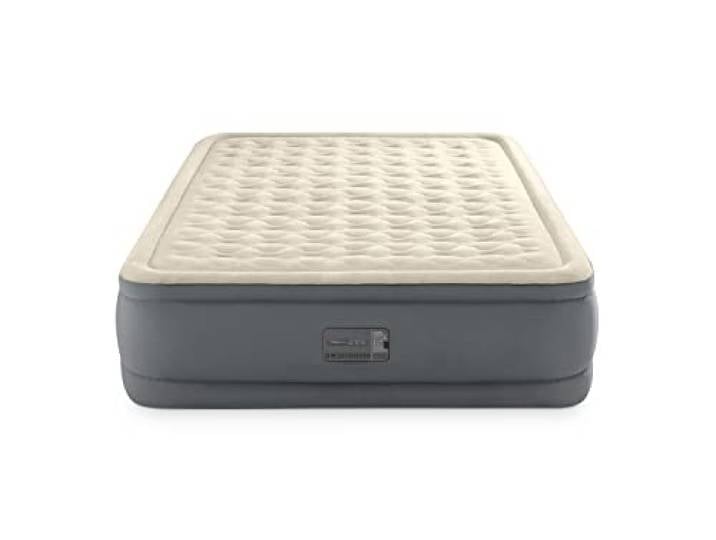 Intex 64926ND - Materasso Dura-Beam Elevated PremAire Matrimoniale Con Pompa Elettrica e USB\, 152x203x46 cm\, Beige/Grigio