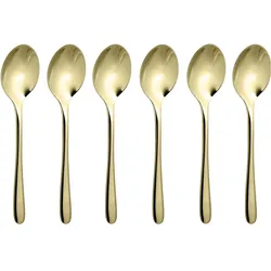 Rosenthal Probieren Sie PVD 6 Mokkalöffel aus poliertem Gold, Besteck, Gold