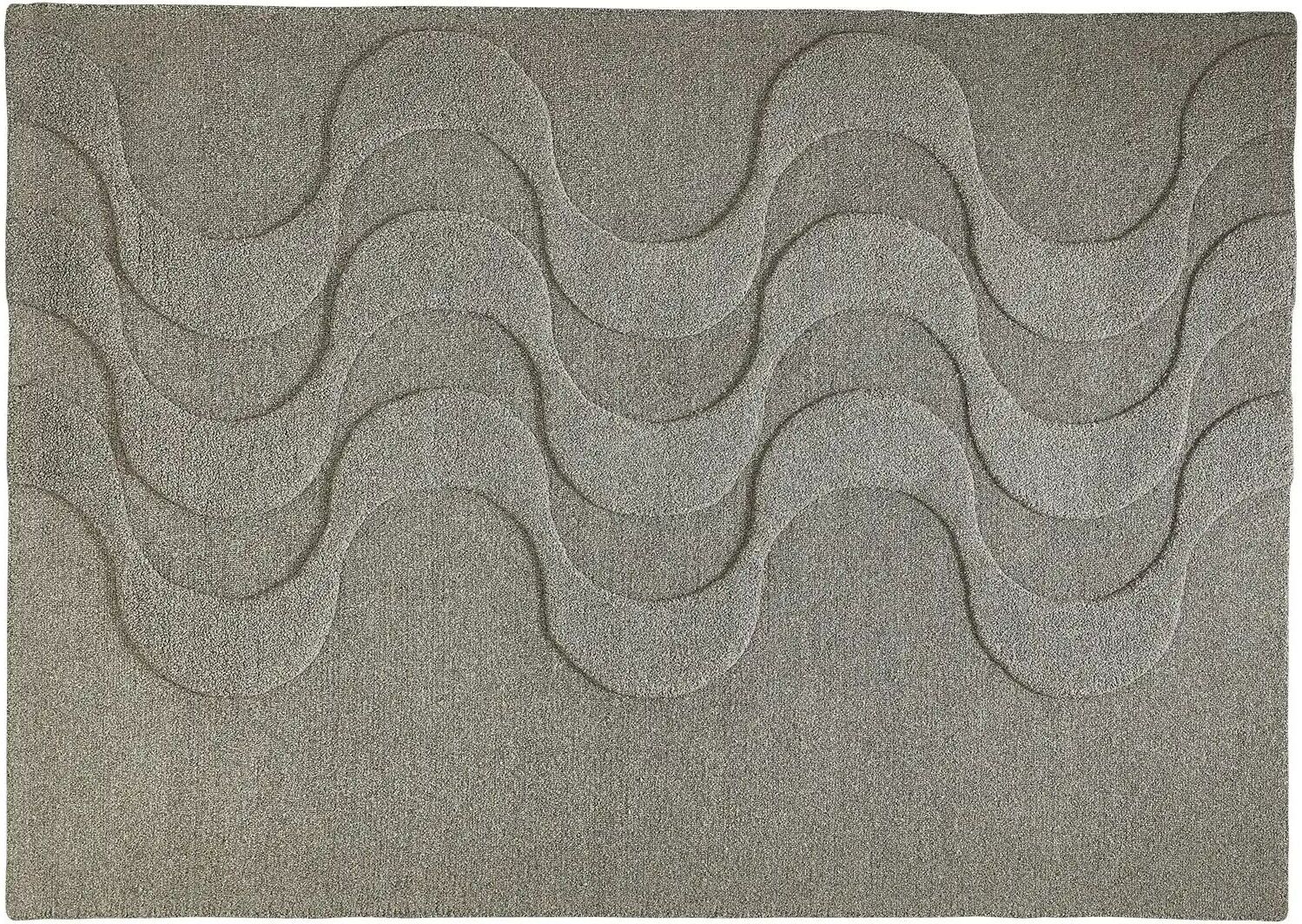 Höffner Handtuft-Teppich  Flow ¦ grau ¦ Wolle ¦ Maße (cm): B: 120