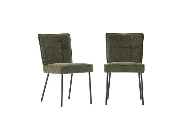 Calicosy Esszimmerstühle Stoff 2er set 60/50,5/60 cm, Grün, 60x50.5x49.5 cm, Esszimmer, Stühle