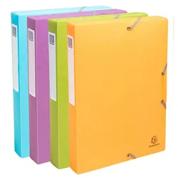 Exacompta 59990E 8x Archivbox A4, Rückenbreite 40mm, Recycling-Kunststoff, Kollektion Pop'N Co - Farben sortiert